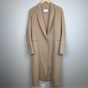 Sandro Long Wool Coat Sample Sz S Open Front